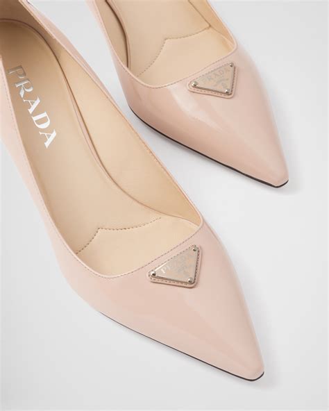 peachy pink prada pointy pump|Powder Pink Patent Leather Pumps .